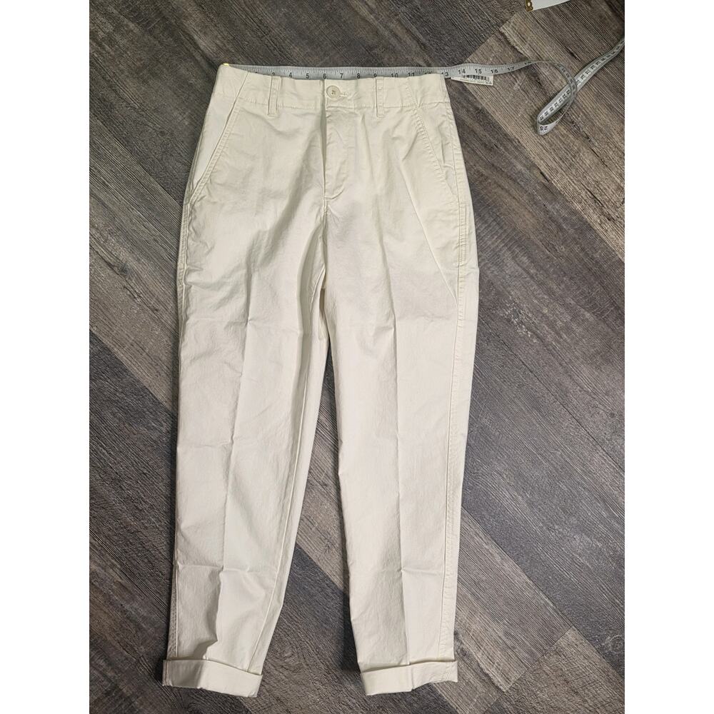 Amazon Essentials Women's Chino Pants Size 0 XS Eggshell White Stretch NWT